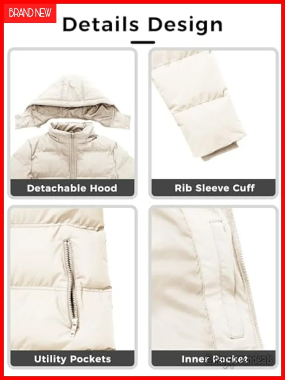 Warm Thickened Parka Coat Winter Puffer Jacket with Hood